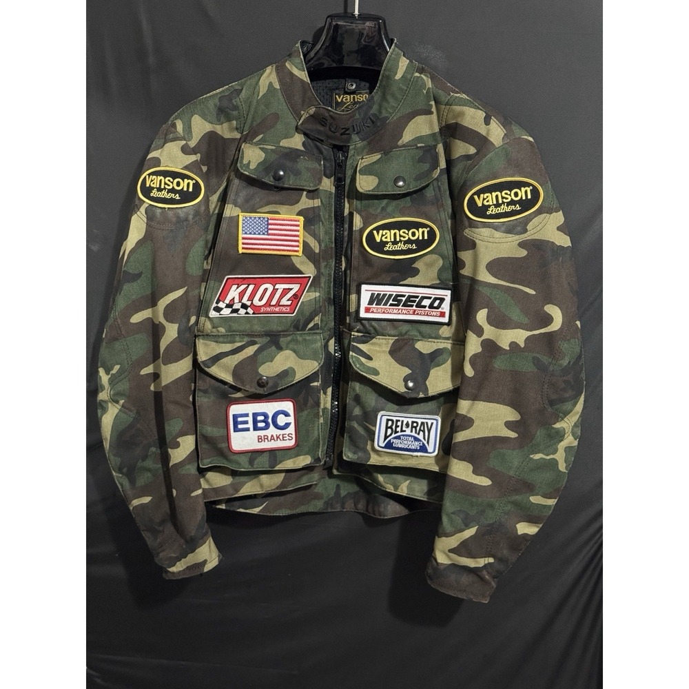 Size Medium - Vanson Custom Camouflage Motorcycle Jacket